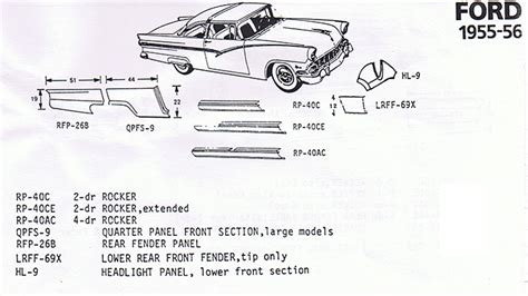 1954 ford sheet metal|Ford car sheet metal.